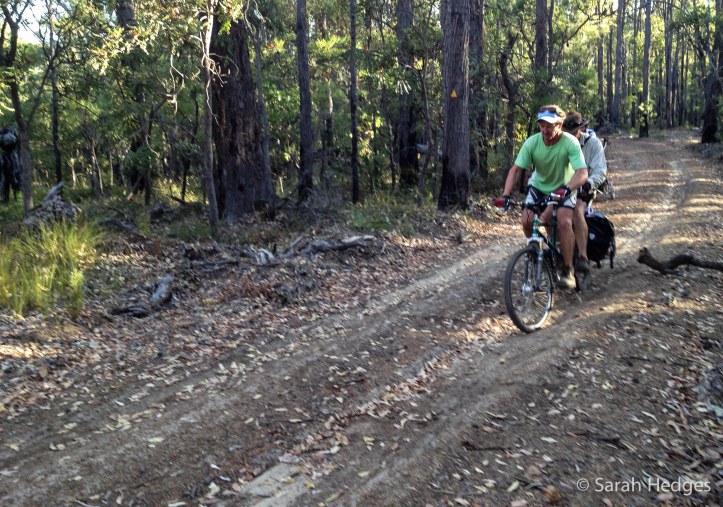 Me - I get to ride stoker on the tandem.  I've not tried this before - and the learning curve isn't helped by a unalterably low saddle and more loose pea gravel