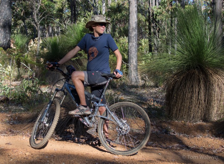 After Balmoral the track moves onto fire-trails rather than the narrower rail-trail beforehand.  It also gets lots softer, making for hard going on a couple of short(ish) hills for those who are more heavily loaded.  Sarah waits