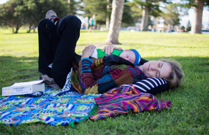 The route is particularly well equipped with places to rest up - here after a feed