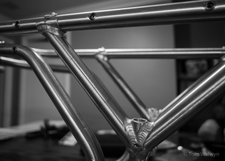 The trailer arrives from Twenty2 Cycles - this is a prototype, but it will accommodate any wheel size from 26" to 29+ with any hub spacing (symmetrical or offset).