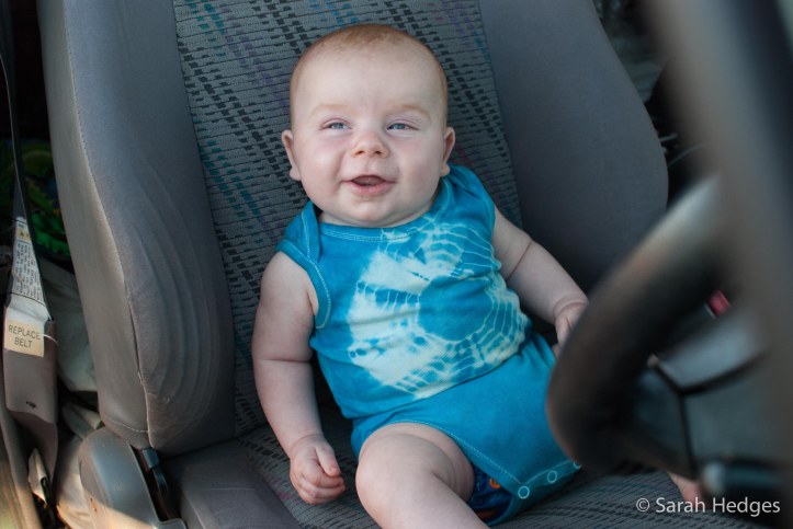 Maybe I'll wait til his legs are a little longer before I get him to take a turn at the wheel