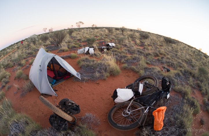 Camping on a patch of free ground when the day was done.  The best time of the day