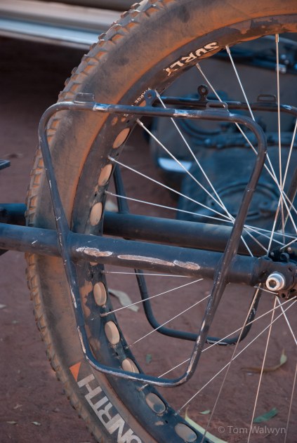 This prototype 'fat' Extrawheel trailer body has pannier mounting racks like the conventional version
