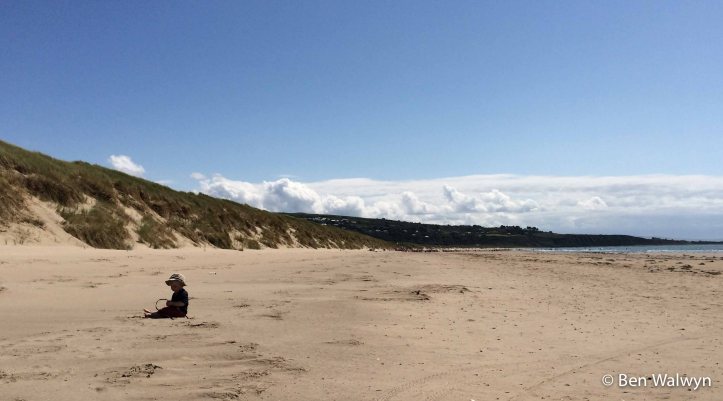 Bryn pick his own patch of beach to occupy