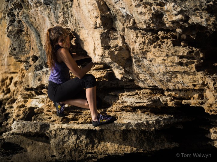 Miriam's joining for a week at Mt Arapiles (Victoria) in less than a month.  This foray onto our local limestone river-cliff re-awakens our very dormant climbing muscles...