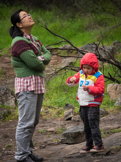 Blithely ignored by her brother (but not her mother - a proud smile?)