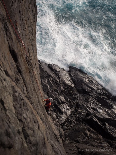 While it's barely possible to stand on the cliff-top, the climbs are mostly calmer - and beautiful.