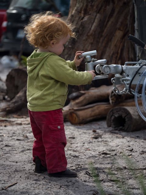 So, your parents camp at the end of winding 4WD track in amongst the she-oaks, not to far from the top of a precipitous cliff; and all you're interested in is the rather intriguing trailer hitch of their camp-neighbours....