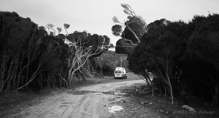 Homebase.  Learning from previous washouts, we used a campervan to do drop-off and pick-up.