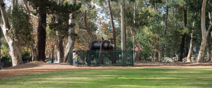 The Kep Track proper begins at the sculpture park in Mundaring.  We did a segment of the Heritage Rail Trail to get there giving this as the first off-the-bike leg stretch.  Bryn latches on to Meg and trails in her wake all weekend.