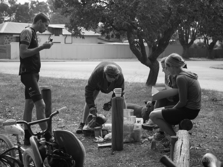 Frequent stops ostensibly to allow rest for children and logistical discussions among adults.  It appears that adults think better when drinking cups of tea.  Lots of them